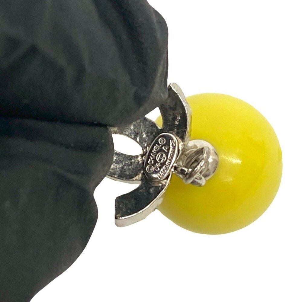 CHANEL Yellow Logo Earrings - Picture 2 of 6